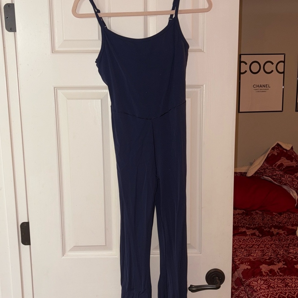 Aerie, long flare jumpsuit onesie, navy